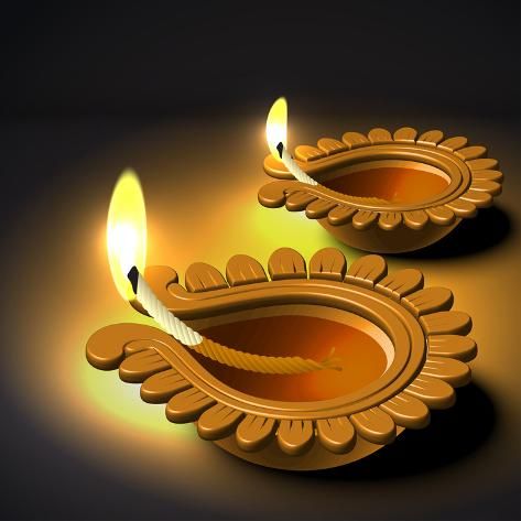 Poster_ yienkeat's Diwali Oil Lamp, 16x16in_