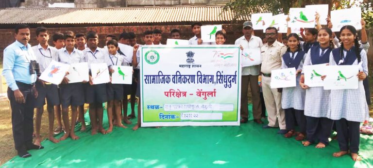 दुर्बिणीद्वारे विद्यार्थ्यांनी अनुभवले पक्षी निरीक्षण