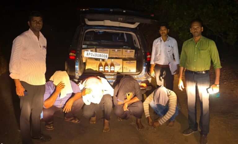दारू वाहतूक प्रकरणी आंध्रप्रदेशातील चौघे ताब्यात