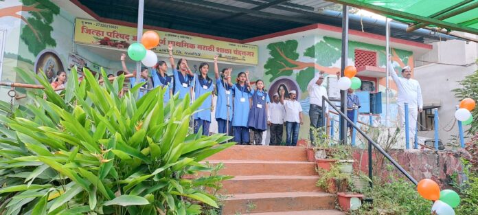 chandranagar school चंद्रनगर शाळेत प्रजासत्ताक दिन