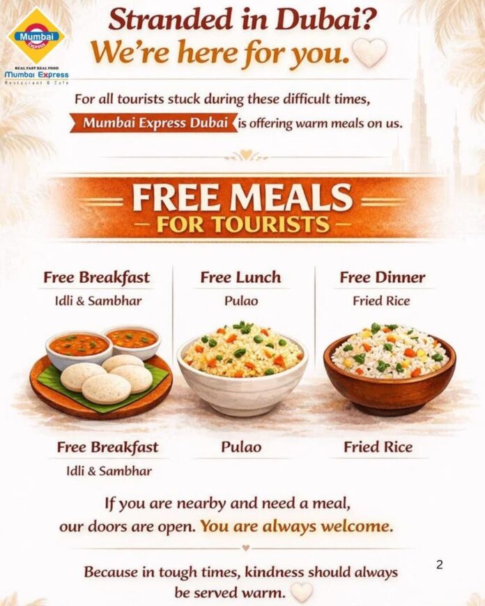 दुबईमध्ये अडकलेल्या भारतीयांसाठी मोफत अन्नसेवेची व्यवस्था