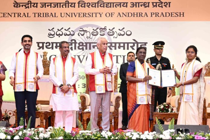 केंद्रीय आदिवासी विद्यापीठाच्या पहिल्या दीक्षांत समारंभाला राष्ट्रपती द्रौपदी मुर्मू यांची उपस्थिती