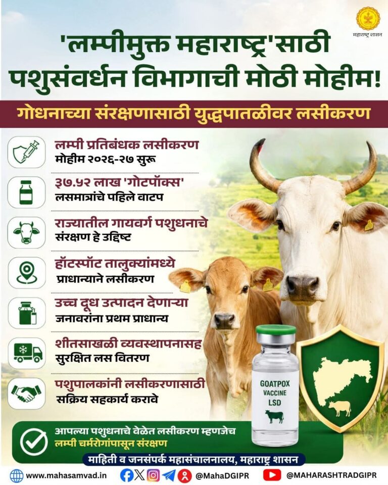 'लम्पीमुक्त महाराष्ट्र'साठी पशुसंवर्धन विभागाची मोठी मोहीम