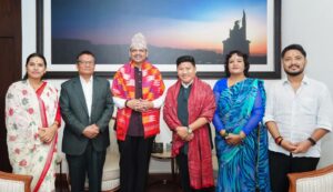 मुंबईतील वर्षा निवासस्थानी नेपाळचे खासदार संदीप राणा यांच्यासह शिष्टमंडळाची सदिच्छा भेट