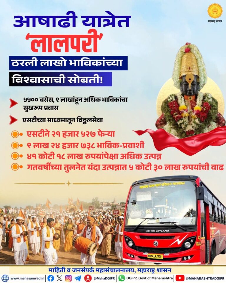 आषाढी यात्रेत ‘लालपरी’ ठरली लाखो भाविकांची विश्वासाची सोबती