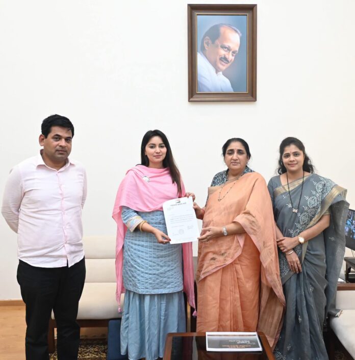 राष्ट्रवादी काँग्रेसच्या युवती प्रदेशाध्यक्षपदी निर्मला नवले यांची नियुक्ती