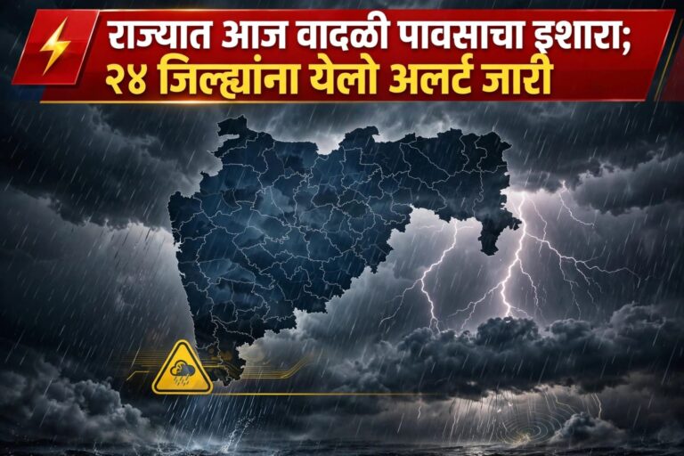राज्यात आज वादळी पावसाचा इशारा; २४ जिल्ह्यांना येलो अलर्ट